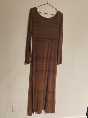 Toonzshop Gado Gado "Inanna Aztec" Long Sleeve Maxi Dress, Goldenbrown Size XL